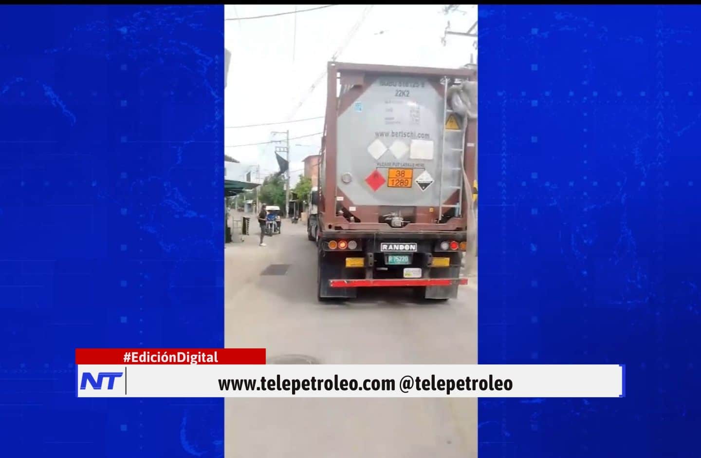 vehículos de carga pesada en barrio 22 de Marzo, tránsito pesado en zonas residenciales, camiones en barrios urbanos, riesgo vial por tractomulas, protestas vecinales por transporte pesado, señalización contra camiones en barrios, seguridad vial en comunidades residenciales, impacto ambiental del tránsito pesado, control de tráfico en barrios, transporte de carga en áreas residenciales