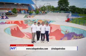 Ministra del Deporte verifica el estado del Skate Park de Barrancabermeja junto al alcalde Jonathan Vásquez