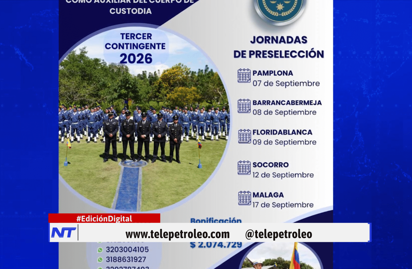 Servicio militar en el INPEC convocatoria busca jóvenes de Barrancabermeja entre 18 y 25 años